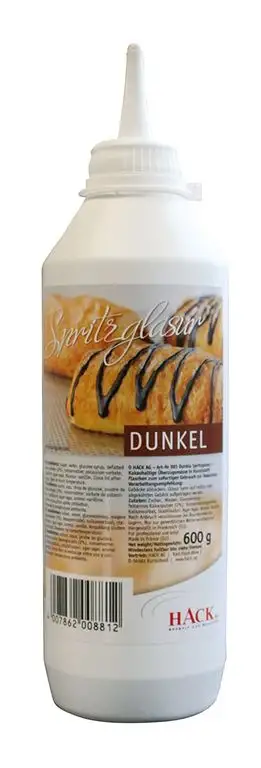 Hack Spritzglasur dunkel, 881, für Kuchen und Gebäck, 1x 600 ml Flasche