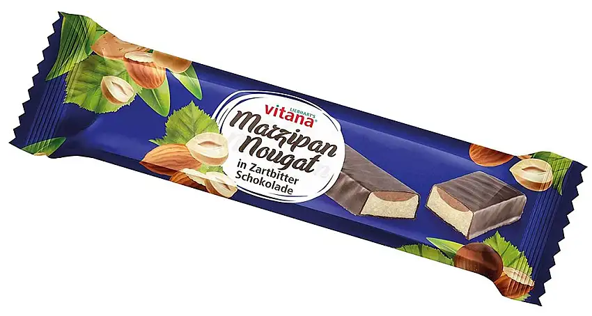 Vitana Marzipan-Nougat-Riegel in Zartbitter Schokolade, 12er Pack (12 x 40 g)