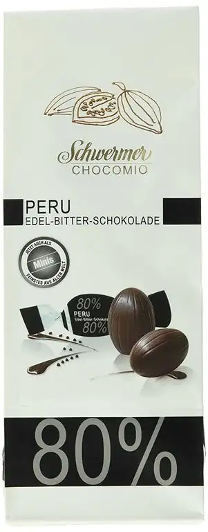 Schwermer 05150 "Peru" - Schokolade 80 % Kakao - Edel-Bitter-Schokolade, 5er Pack (5 x 125 g)