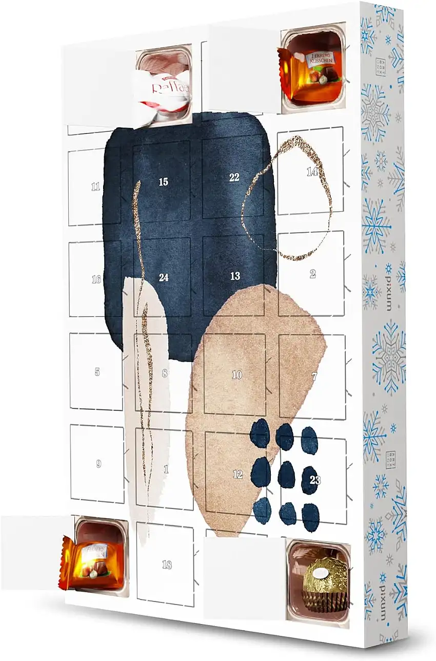 artboxONE Adventskalender mit Pralinen von Ferrero Abstract Watercolor Shapes Adventskalender Abstrakt
