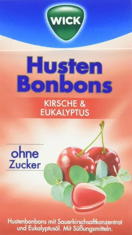 WICK Kirsche + Eukalyptus ohne Zucker, 10er Pack (10 x 46 g)