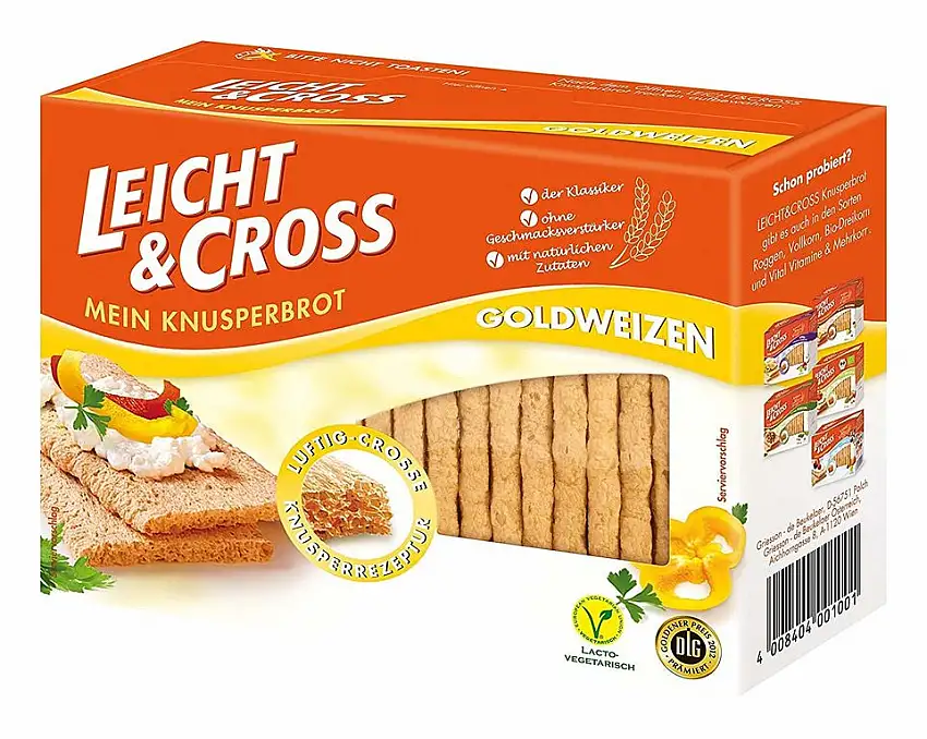 Leicht & Cross Goldweizen Knusperbrot, 1er Pack (1x 125 g Packung)
