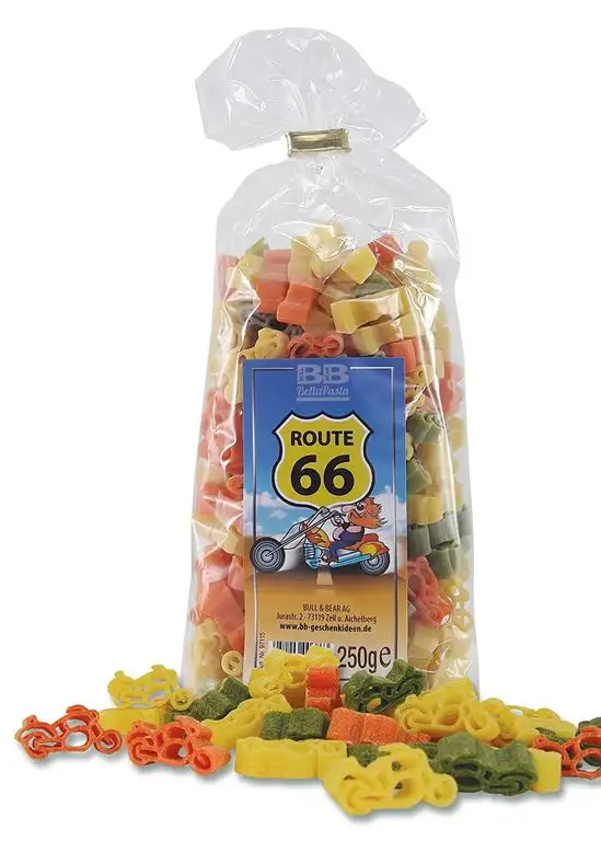 Bunte Motorrad-Nudeln Pasta Route 66 (250 g) aus deutscher Manufaktur