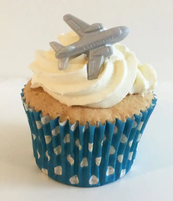 6 Handgemachte Kuchendekorationen aus Zucker: Silber Flugzeuge / 6 Sparkly Silver Sugar Planes