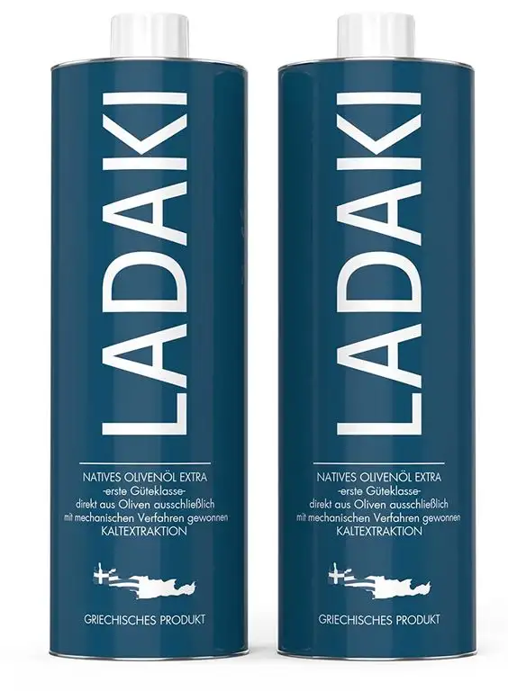 LADAKI Olivenöl Nativ Extra Kaltgepresst Kreta - Griechenland - 1 L (2 x 500ml)