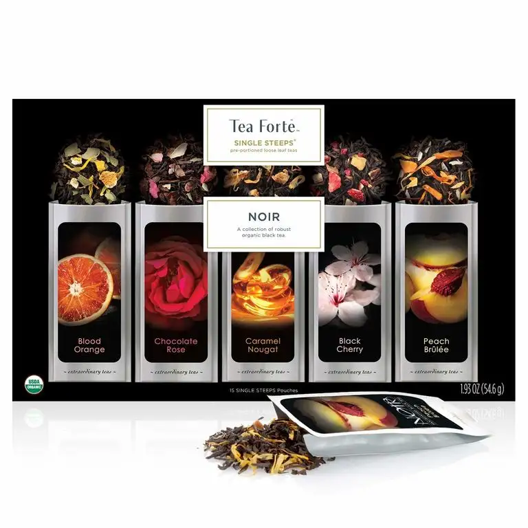Tea forté NOIR Single Steeps Sampler - kräftiger, loser Schwarztee in Portionsbeuteln, 1er Pack (1 x 57 g)