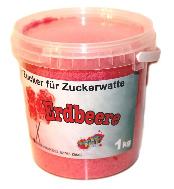 1 Kg Aromazucker Zucker für Zuckerwattemaschinen Erdbeere