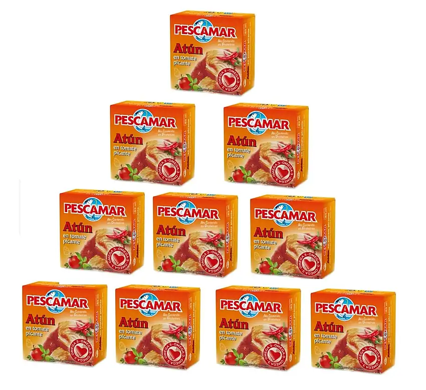 Elazvibes- Thunfischfilet 10x Thunfisch dosen mit köstlicher pikanter Tomatensauce nach mediterraner spanischer Art