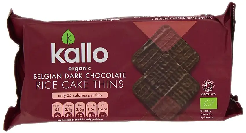 Organic Dark Chocolate Rice Cakes Thin Sliced - 90g