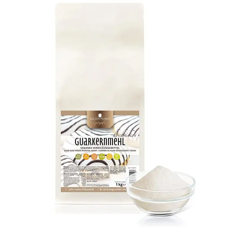 Guarkernmehl 5000 cps. 1 kg natürliches Verdickungsmittel | hochviskoses Hydrokolloid | geschmacksneutral glutenfreies Mehl zum Kochen und Backen | Golden Peanut
