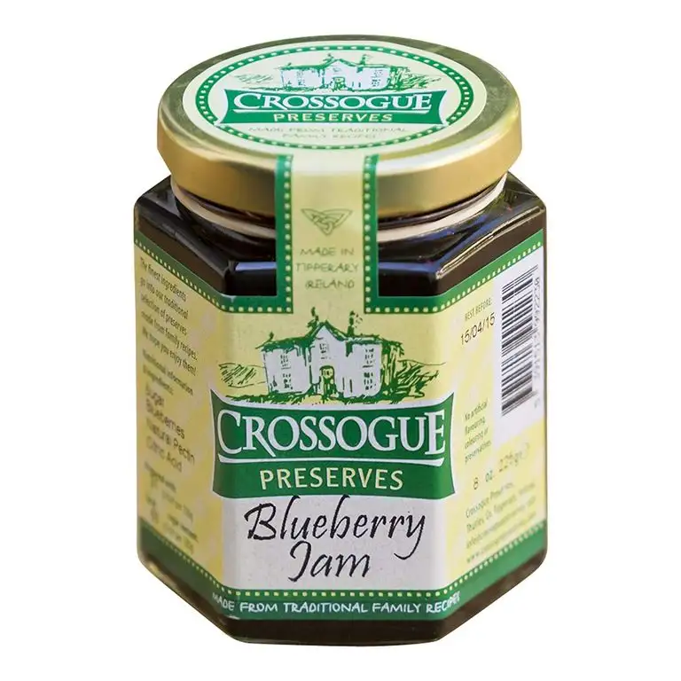 Blueberry Jam (Blaubeermarmelade) ohne künstliche Farbstoffe, Aromen oder Konservierungsstoffe, hausgemacht in Irland