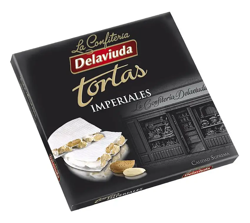 Delaviuda - Turron Torta Imperial, Mandelnougattafel - Höchste Qualität - 200gr (Kein Gluten) - Spanisch nougat / Spanisch turron