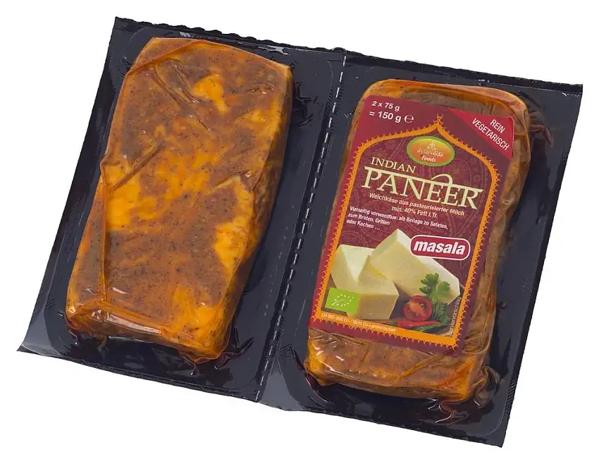 Ayurveda Foods - Bio Paneer (Panir) Käse Masala 6er Set à 2x75g (900g) Vegetarisch Organic, frei von Konservierungsstoffen oder künstlichen Aromen 100 % aus Bio-Milch, mit neuer Rezeptur