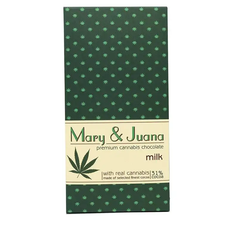 Mary & Juana Hanf Milchschokolade (80 g) | Schokoladentafeln mit Hanfsamen (Milk 31%)