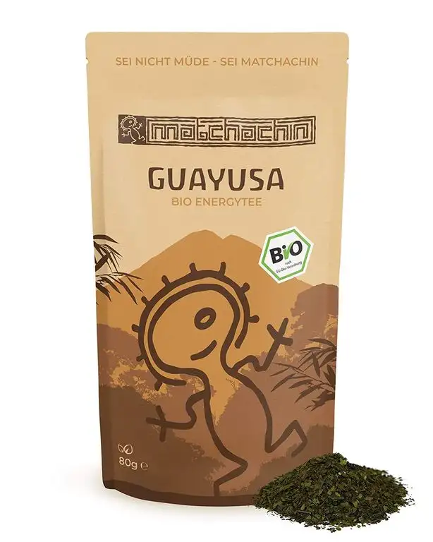 Guayusa Energytee BIO von Matchachin - Das Original (80 g) [Ilex guayusa] Leistung, Ausdauer, Konzentration + mögliche Nebenwirkung: luzides träumen - der Nachtwächter Tee der Quichua Indianer
