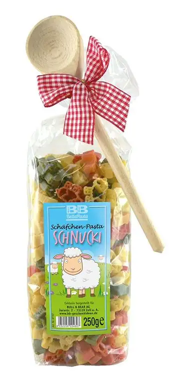 Pasta Präsent Schaf mit bunten Schafnudeln handgefertigt in deutscher Manufaktur