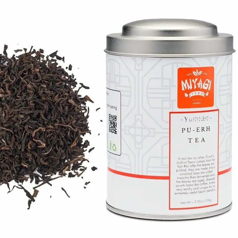 Miyagi Tea - Premium Yunnan Pu Erh - Loser Blatt Tee - 3,52oz (100g) / Blechdose