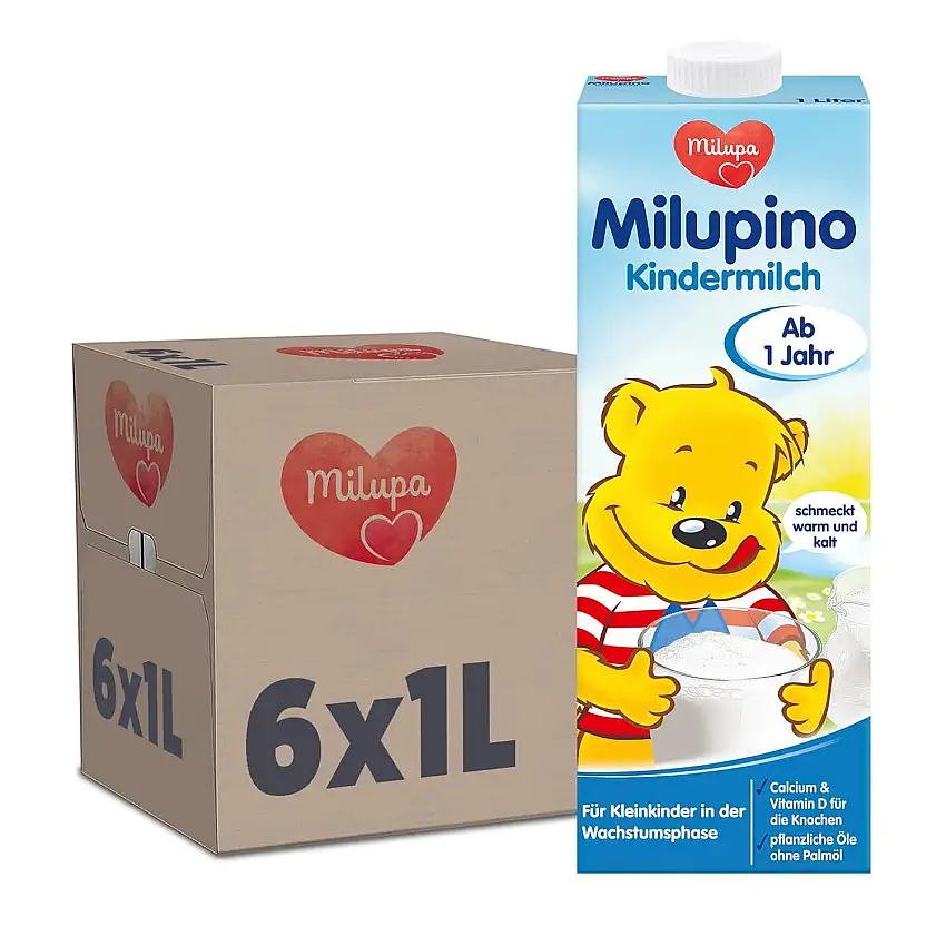 Milupino Kindermilch trinkfertig (6x1L), ab 1 Jahr, für Kleinkinder in der Wachstumsphase