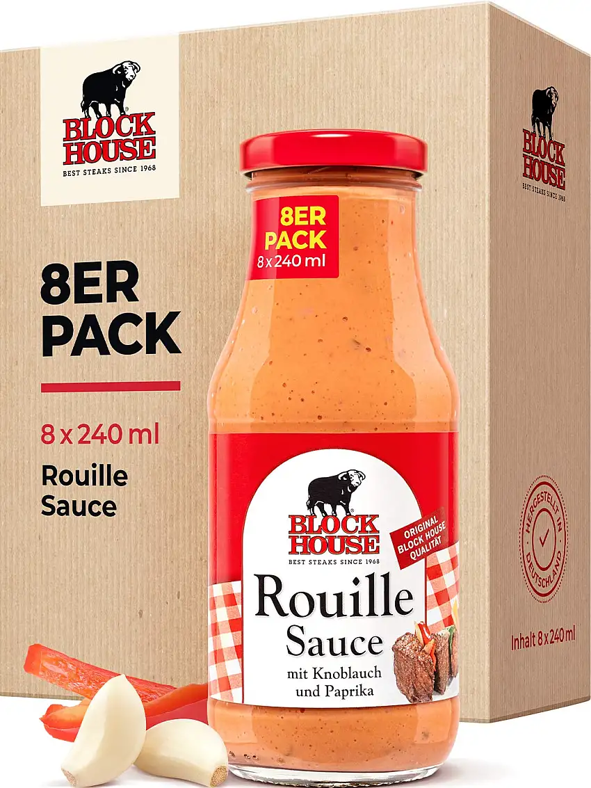Block House Rouille Sauce 8x 240ml für Fleisch oder Fisch - in Restaurantqualität