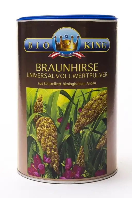 BioKing 4x 500g BIO BRAUNHIRSE, Vollwertpulver (EUR 4,79 / Dose)