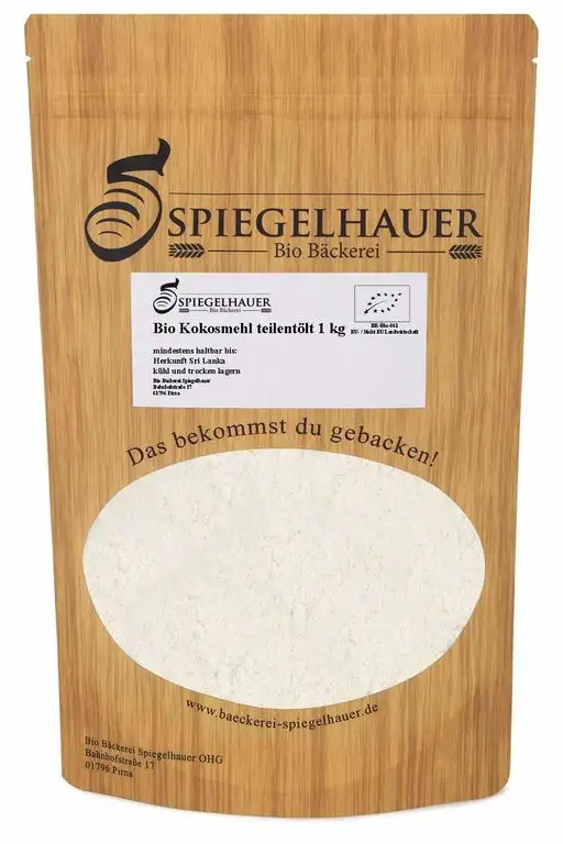 Bio Kokosmehl - Kokosnussmehl teilentölt - qualitativ hochwertig, low carb, vegan, glutenfrei - für den Low Carb Ernährungsplan geeignet - ohne weitere Zusätze - | Inhalt: 1 kg | Bio Kokosnussmehl