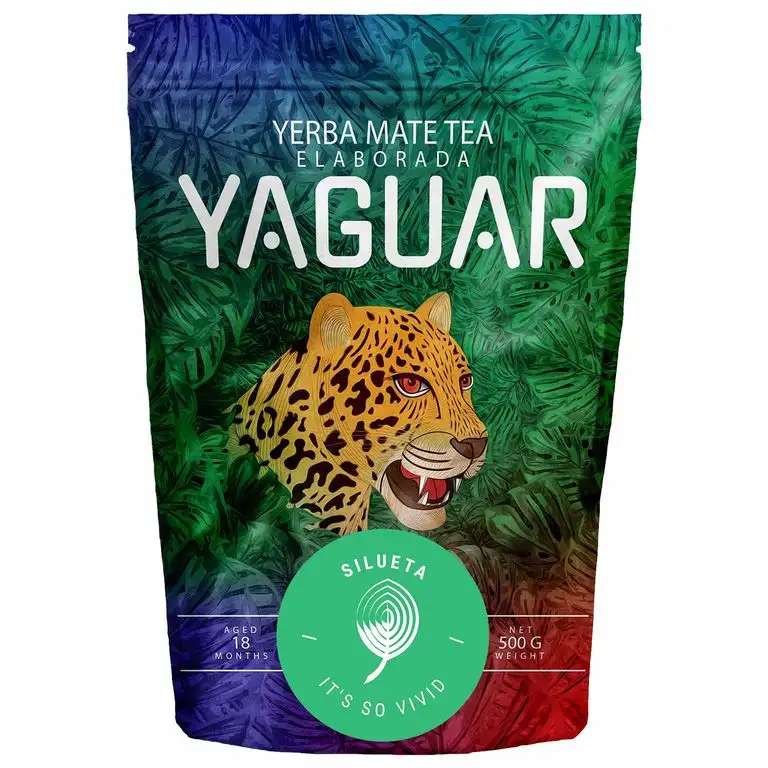 Mate Tee Yaguar Silueta 500g Mate Tee mit Kräutern zur Gewichtsreduktion Brasilianischer Mate Tee Aromatischer Mate Tee Mischung mit Kräutern Glutenfrei Vegan