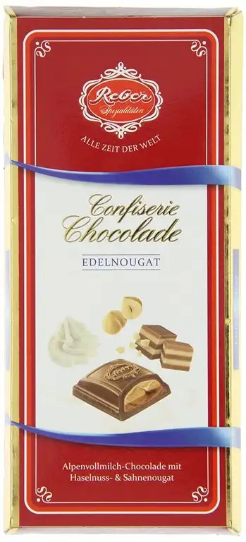 Reber Confiserie-Chocolade Nougat, 5er Pack (5 x 100 g)