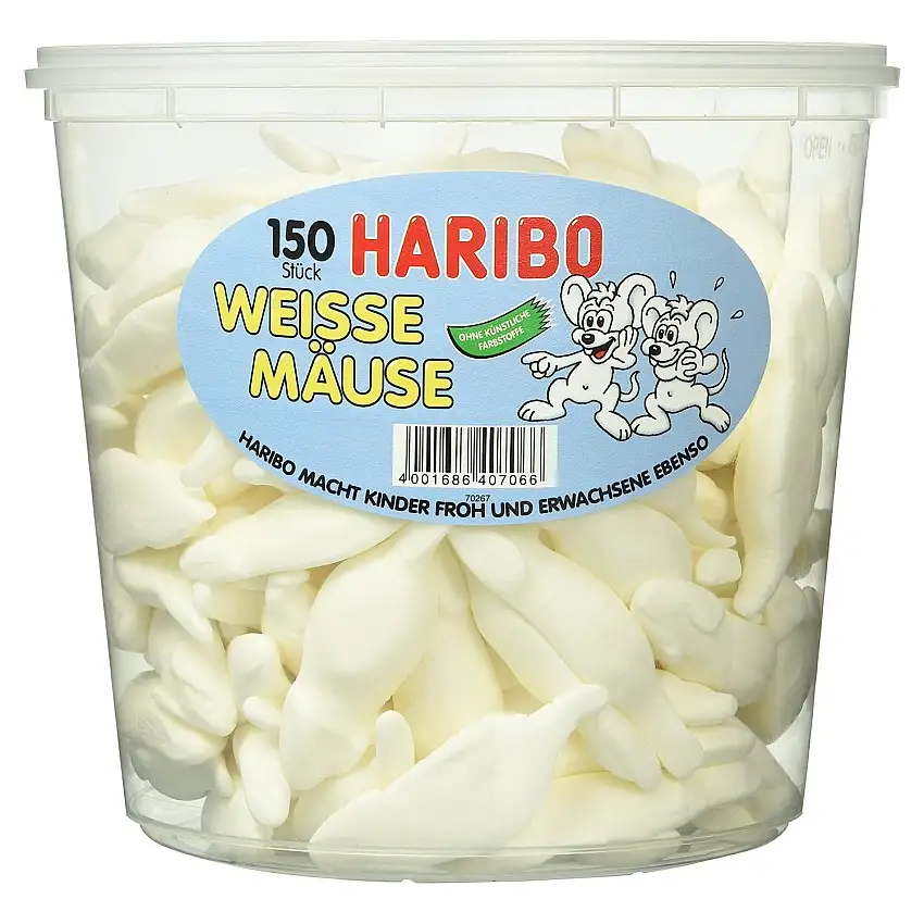 Haribo Weisse Mäuse, 1.05 kg Dose