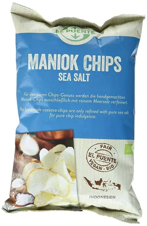 El Puente Bio Maniok Chips Sea Salt, 6er Pack (6 x 100 g)