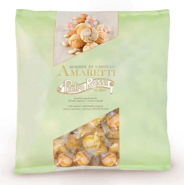 Weiche Amaretti, 750g, ungefähr 75 einzeln verpackte weiche Amaretti, Gebäck aus Italien, glutenfrei und laktosefrei, leckere Makronen zum vernaschen mit einem Kaffee oder zum verzieren beim Backen