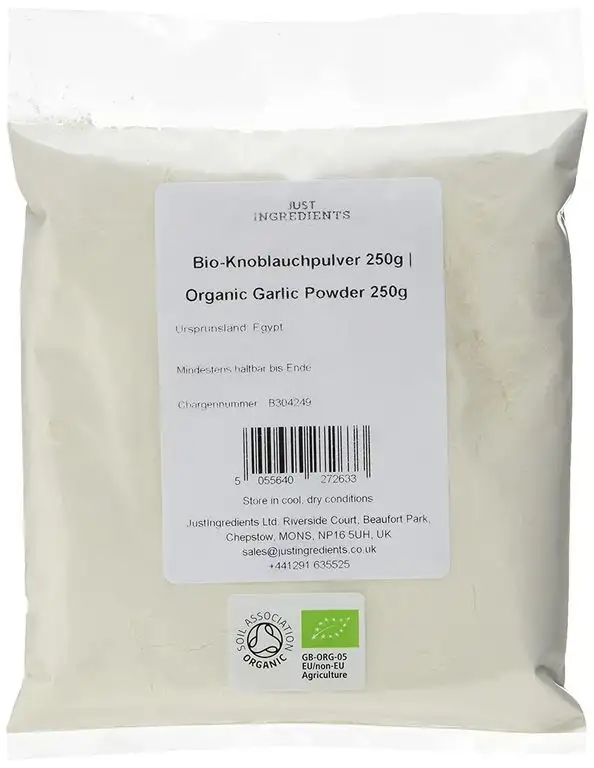 JustIngredients Bio-Knoblauchpulver, Organic Garlic Powder, 2er Pack (2 x 250 g)