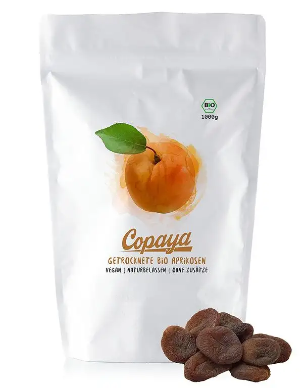 Türkische Bio Aprikosen | Schonend Getrocknet | Saftig & Süß | Ungeschwefelt & Ohne Zucker | Naturbelassen 1000g (1KG)