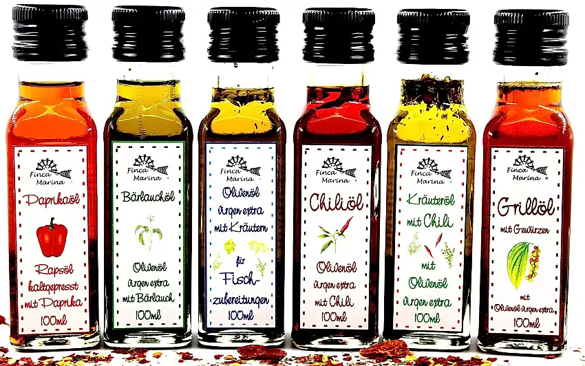 Topset Ölspezialitäten 6x100ml aus der Finca Marina Gewürzmanufaktur