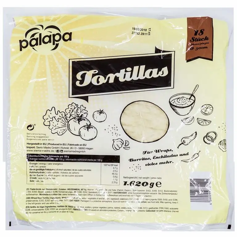 Palapa Weizentortilla frisch 30 cm 18 Stück