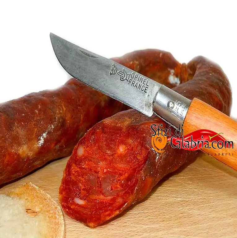 Salsiccia Calabrese Salame aus Kalabrien Italienische Salami Aufschnitt Kalabrische Wurst 300gr Ohne Chili Spezialfertigkeit Qualitätsprodukt
