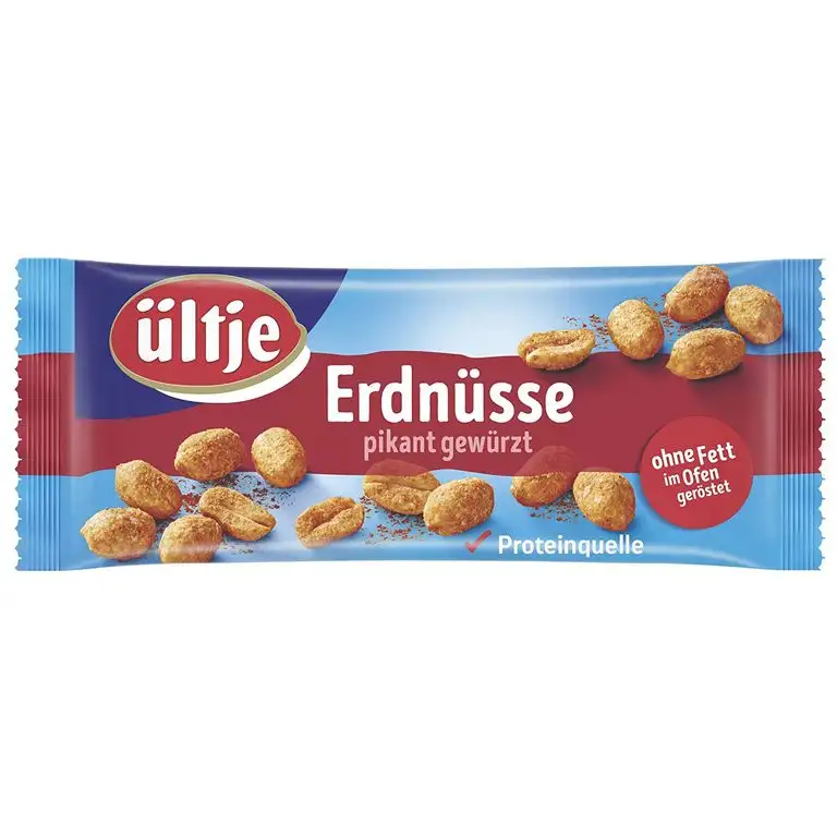 ültje Erdnüsse, pikant gewürzt, ohne Fett geröstet, 10er Pack (10 x 50 g)
