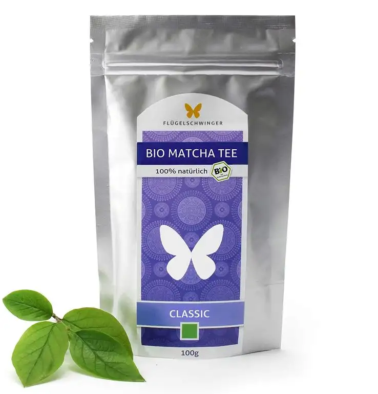 100g Bio-Matcha-Tee CLASSIC von FLÜGELSCHWINGER, 100% Matcha ohne Zusätze, nach traditioneller Art in Steinmühlen gemahlen, Matcha, Pulver, CN-BIO-140 (100g)
