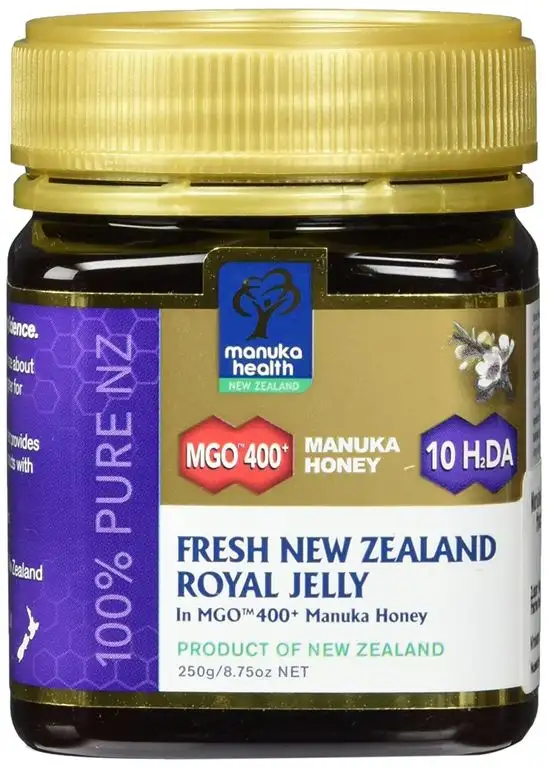 Manuka Health - Manuka Honig MGO 400 + mit Geleé Royal 250g - 100% Pur aus Neuseeland mit zertifiziertem Methylglyoxal Gehalt und Geleé Royal