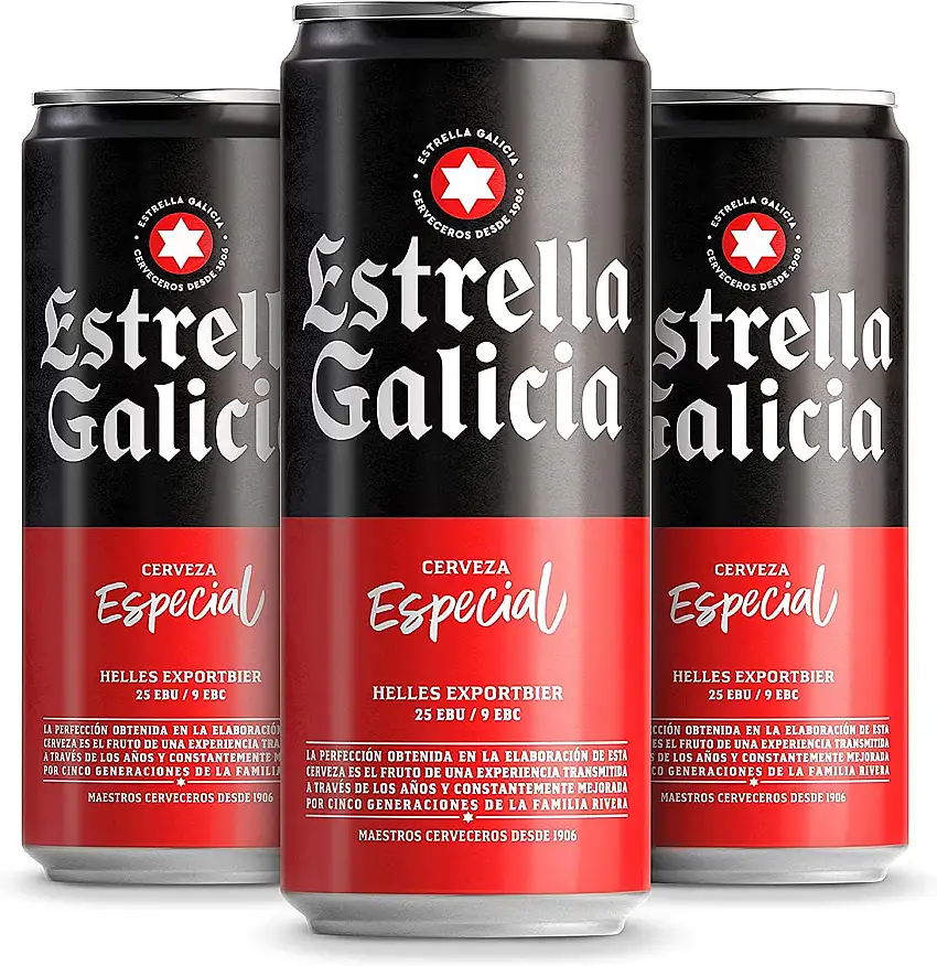 Bier Estrella Galicia 10x33cl (Pack 10 Dosen)