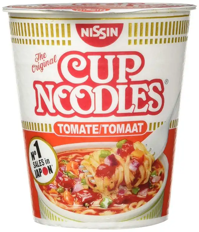 Nissin Cup Noodles – Tomate, 8er Pack, Soup Style Instant-Nudeln japanischer Art, mit leckerer Tomatensuppe & zarten Nudeln, schnell im Becher zubereitet, asiatisches Essen (8 x 63 g)