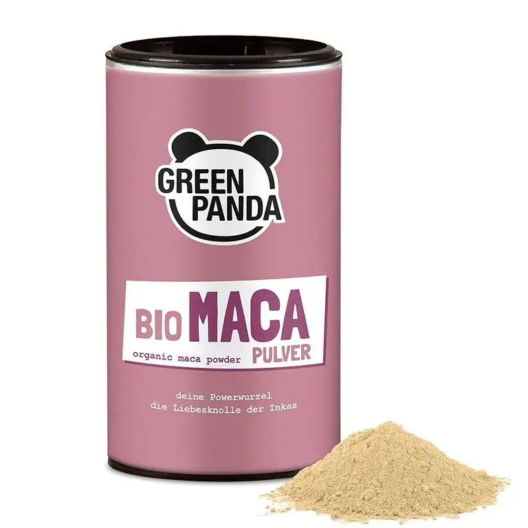 Maca Pulver BIO aus den peruanischen Anden, extra fein gemahlene Maca Wurzel perfekt auch für Maca Kapseln oder Maca Lassi, laborgeprüft und zertifiziert in Karton-Dose von Green Panda, 170 g (170 GR)