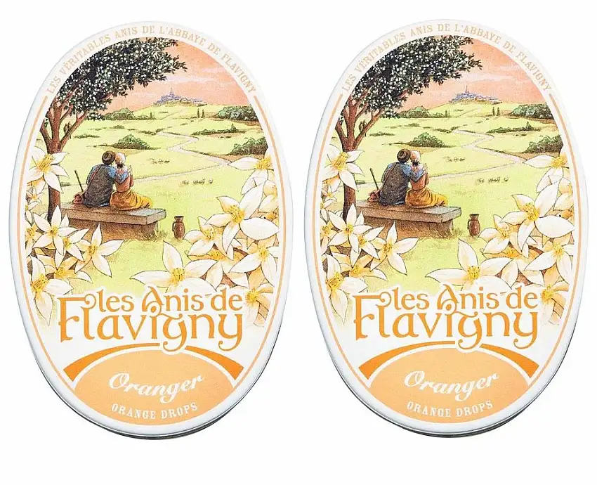 Les Anis de Flavigny - Anisbonbons Orangenblüte (Oranger) 2er Pack
