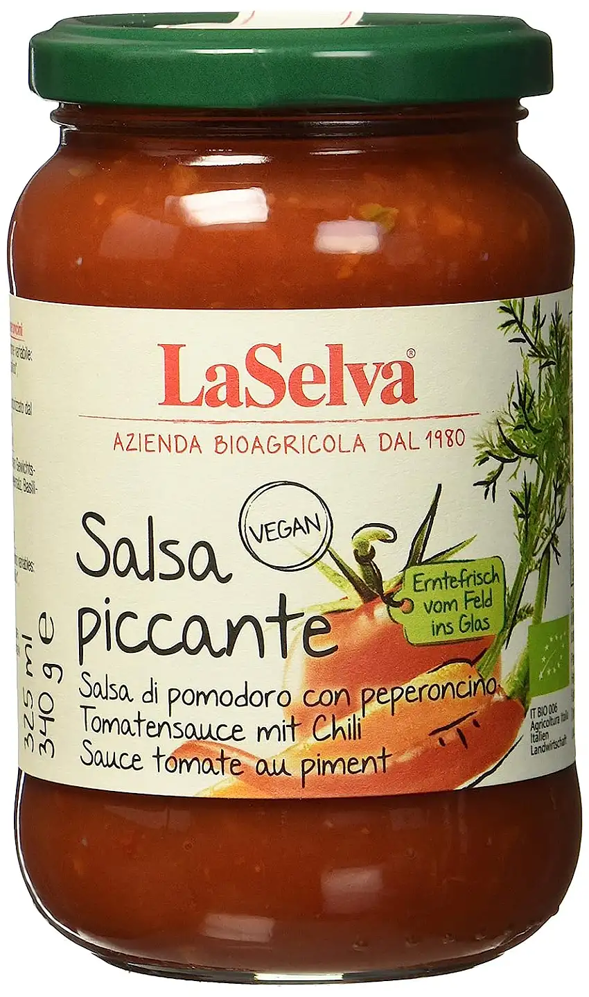 La Selva Bio Tomatensauce mit Chili, vegan, 3er Pack (3 x 340 g)