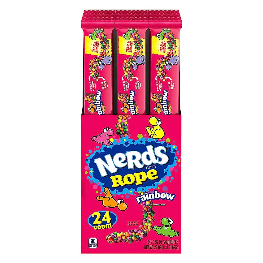 Wonka Rainbow Nerds Rope / Wonka Regenbogen-Nerds-Seil (24 x 26 g)