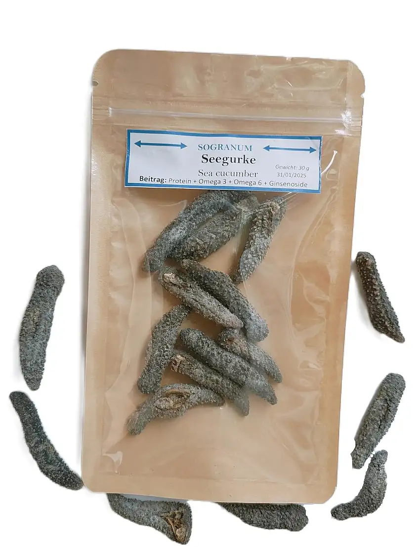 Ganze getrocknete Seegurke 30g | Reich an Protein, Omega 3, Omega 6