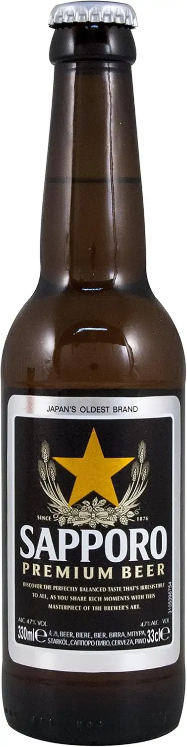Sapporo Japanisches Sapporo Bier Premium Lager alc. 4,7% vol. 330 ml Japan