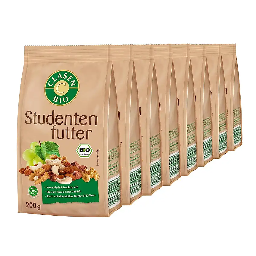8x CLASEN BIO Studentenfutter - 200g