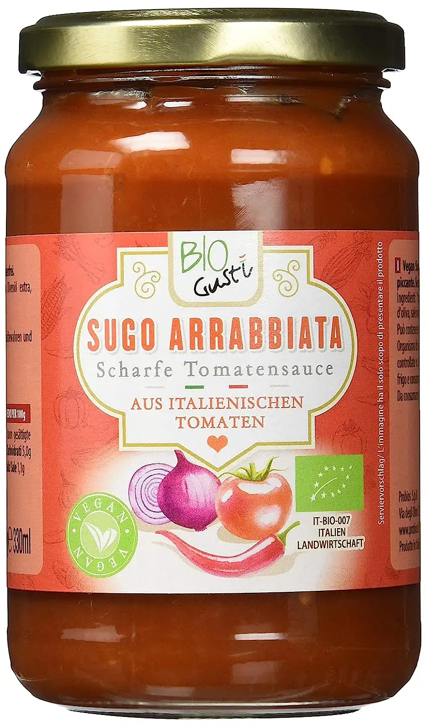 Biogustí Sugo Arrabbiata - scharfe Tomatensauce, 6er Pack (6 x 340 g)