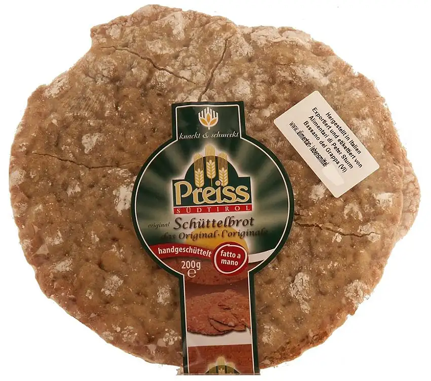 Preiss Schüttelbrot Handgeschüttelt 3 x 200g = 600g Knuspriges Roggenmisch-Fladenbrot