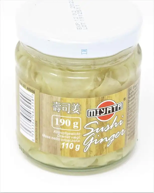Eingelegter Ingwer für Sushi im Glas 190g - MIYATA